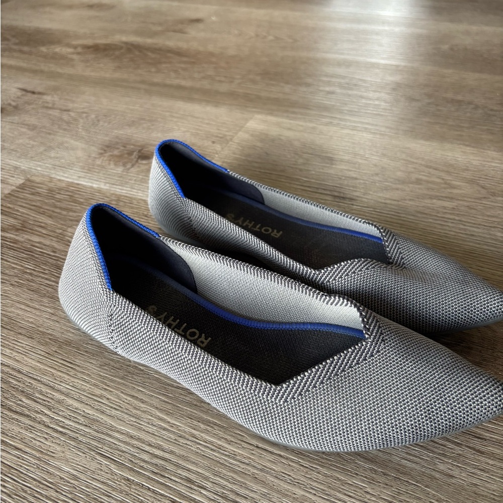 Rothy's The Point Cloud Grey Birdseye Flats - Picture 6 of 9